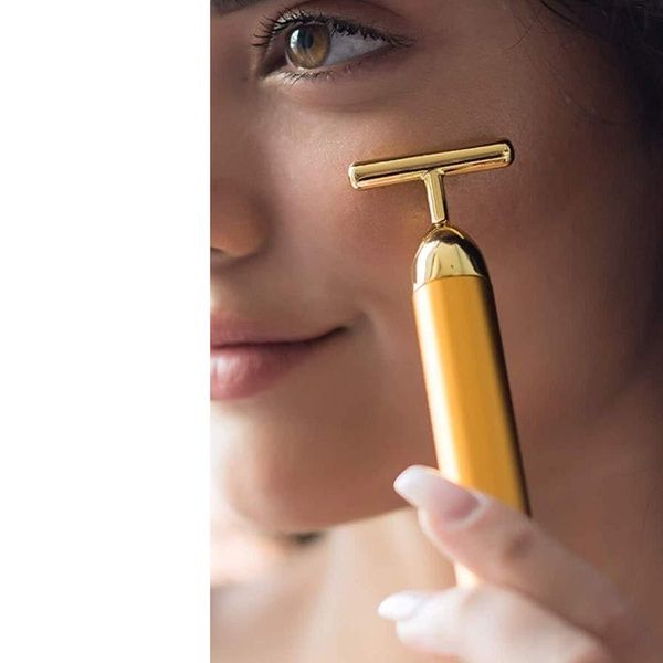 24K Gold Energy Beauty Bar Electric Facial Massage Roller