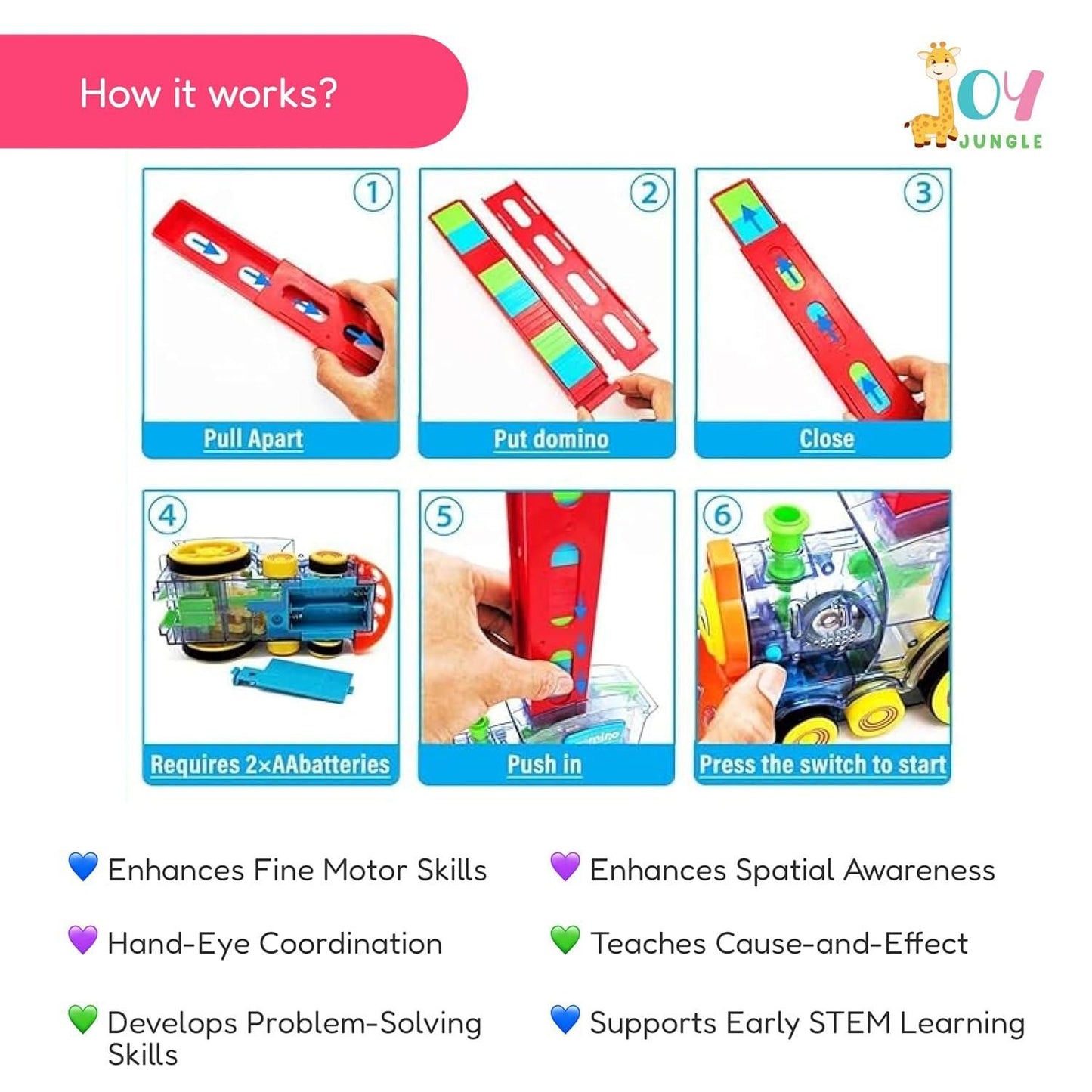 Train Toy Domino Set for Kids ! ||BPA-Free Plastic with Sound Effects||