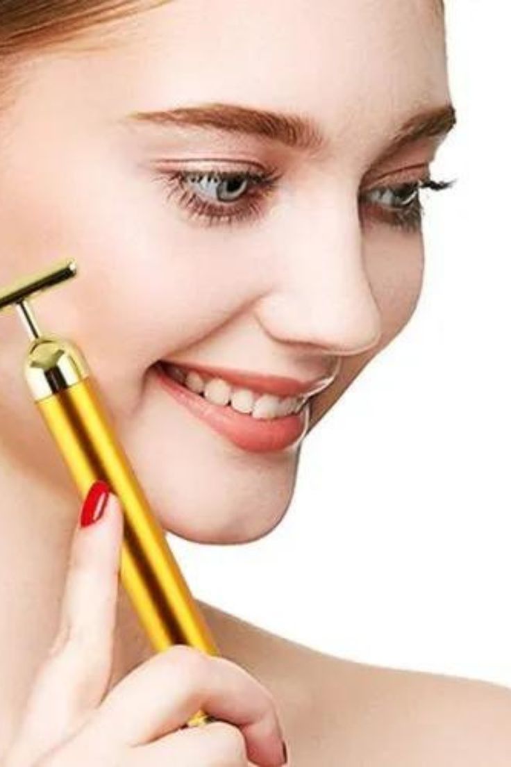 24K Gold Energy Beauty Bar Electric Facial Massage Roller