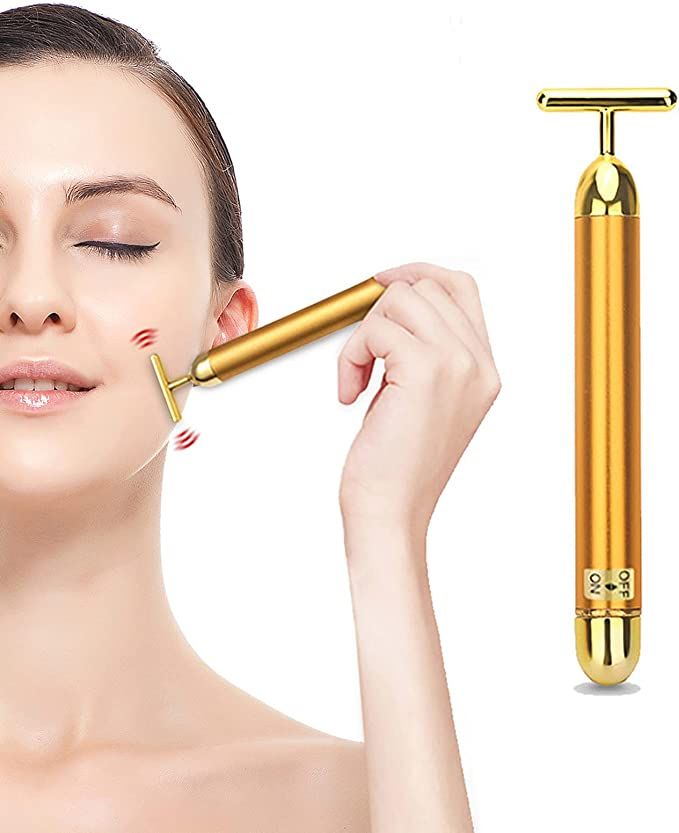 24K Gold Energy Beauty Bar Electric Facial Massage Roller